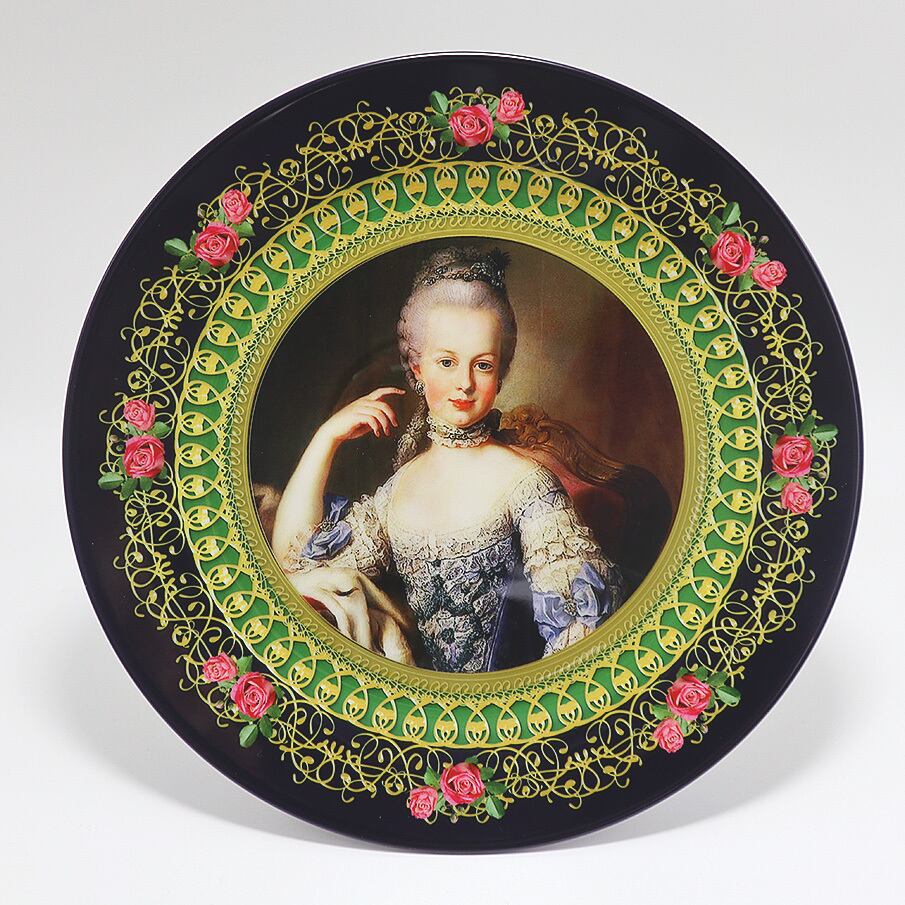 マリーアントワネット☆アントニア・ネイビー☆磁器製飾り皿 ロココ