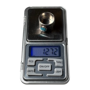 Navajo Lyndon Tsosie stamped silver natural turquoise ring