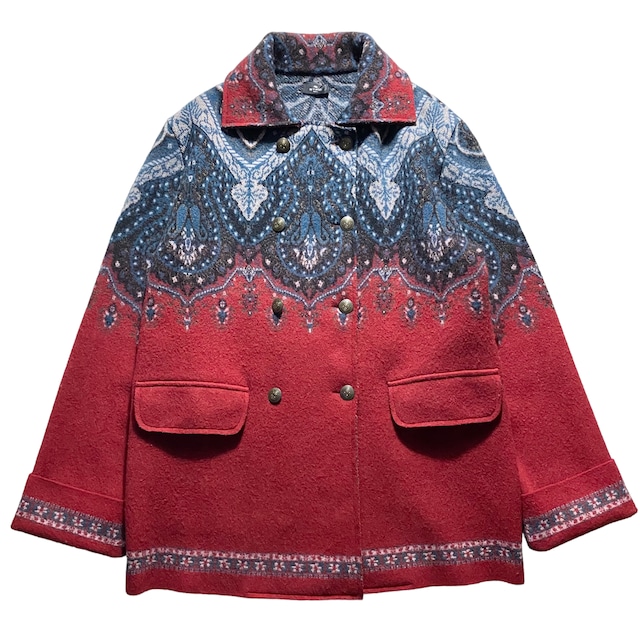 ETRO jacquard knit coat