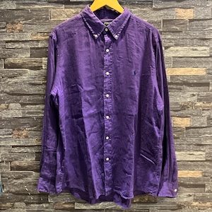 RALPH LAUREN LINEN B.D SHIRT PURPLE