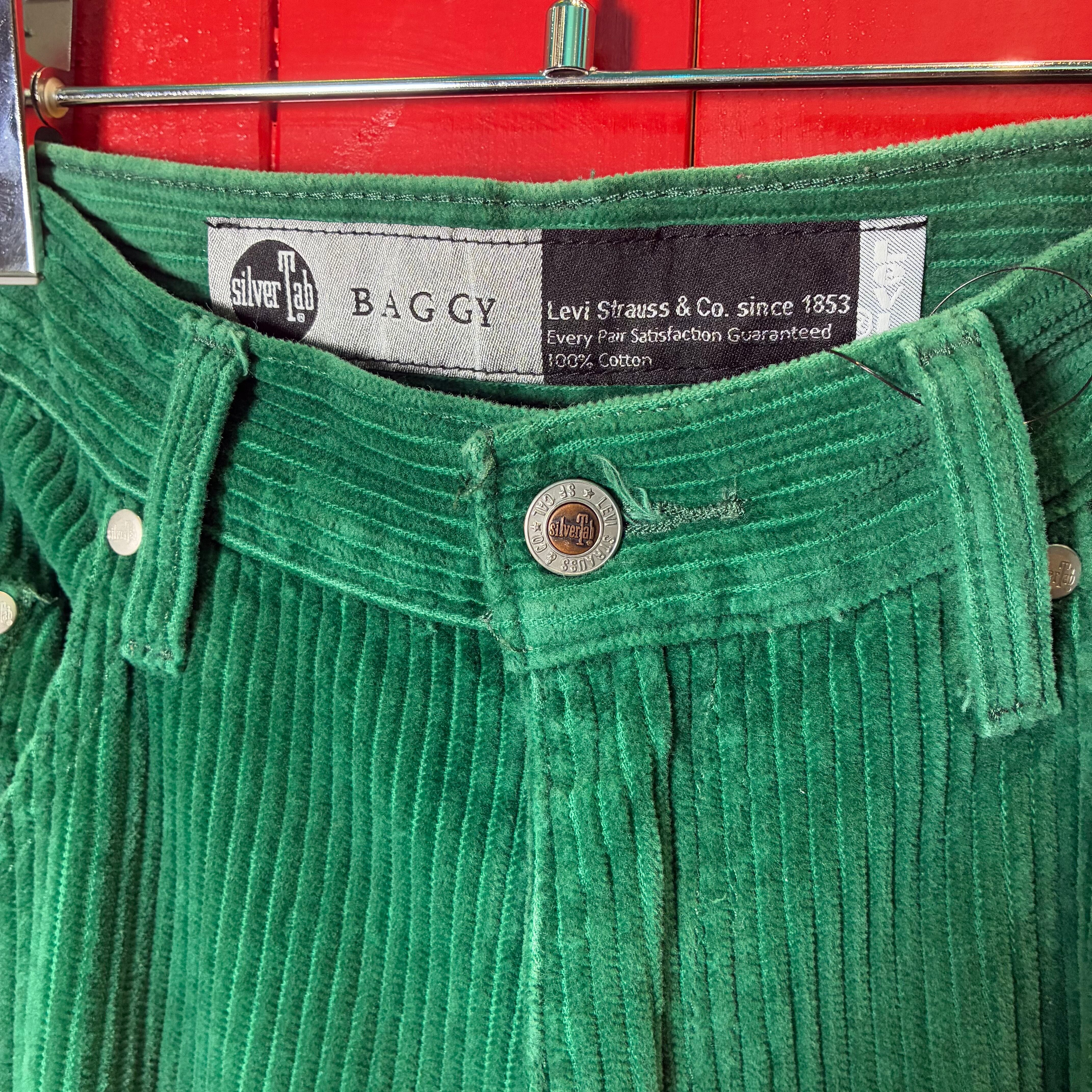 Levi's Silver Tab BAGGY 緑コーデュロイパンツ W34 リーバイス