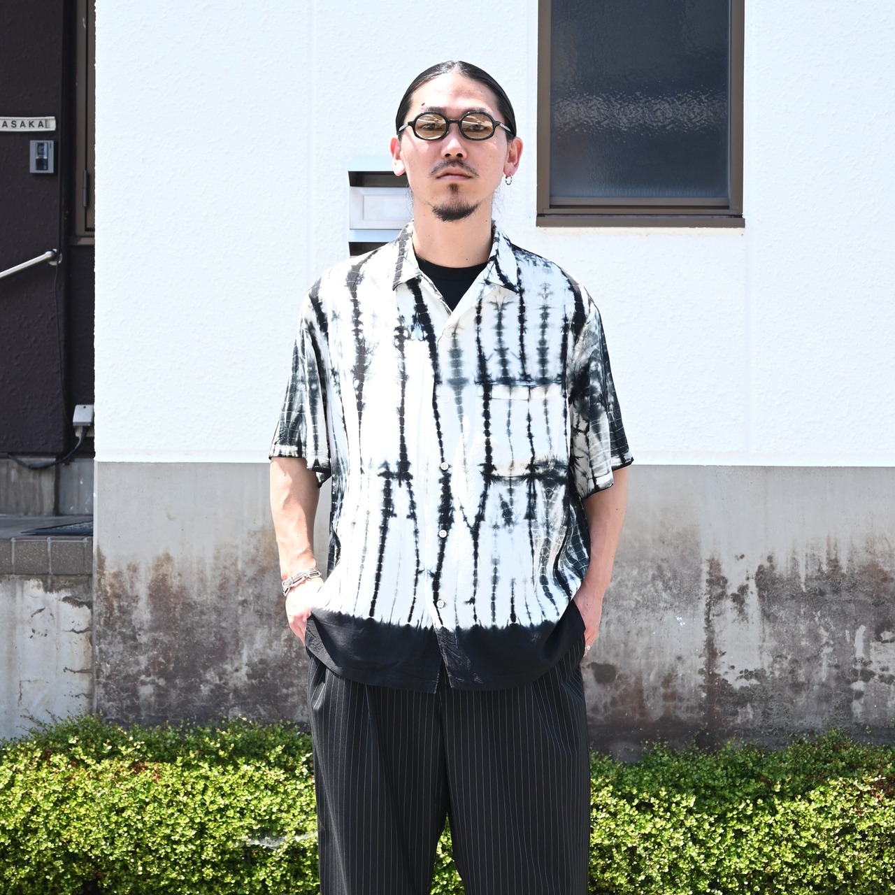 KUON（クオン） Arimatsu Shibori Camp Collar Shirt