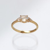 氷翡翠リング ダイヤ入り K10YG ice jade diamond A貨翡翠 jd_rg1858