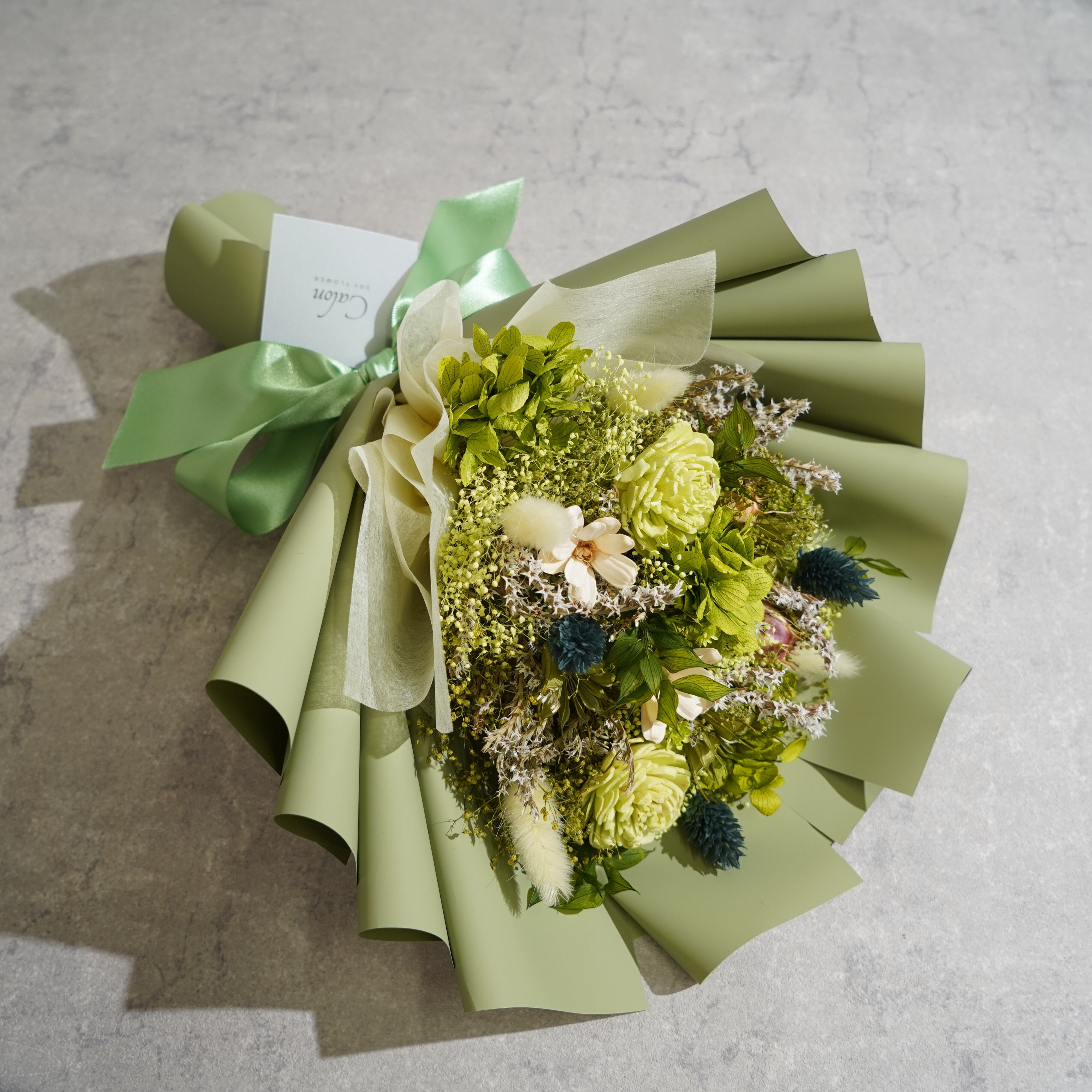 ドライフラワーの花束 Mサイズ ライトグリーン M-402≪限定1点≫