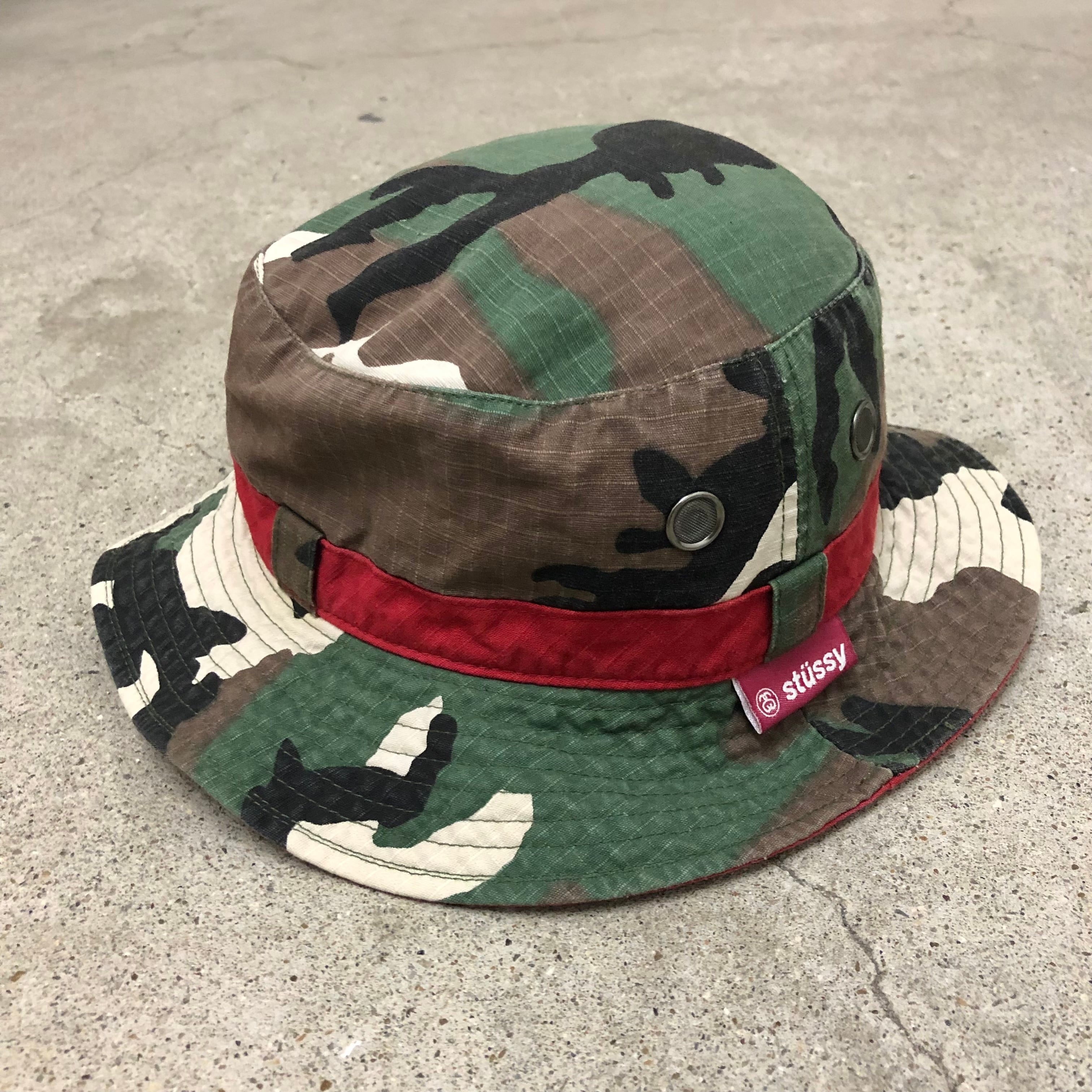 90s OLD STUSSY/Bucket hat/紺タグ/台湾製/L/XL/バケットハット