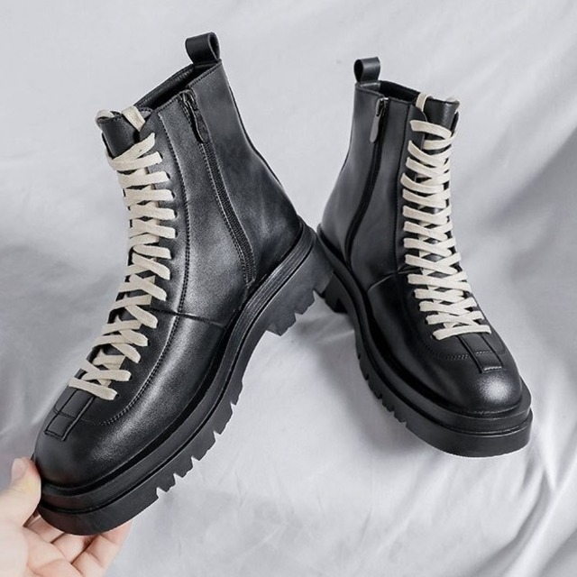 【TR1290】Lace Up Street Boots