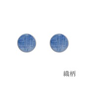 手描きの丸いタイル ピアス・イヤリング