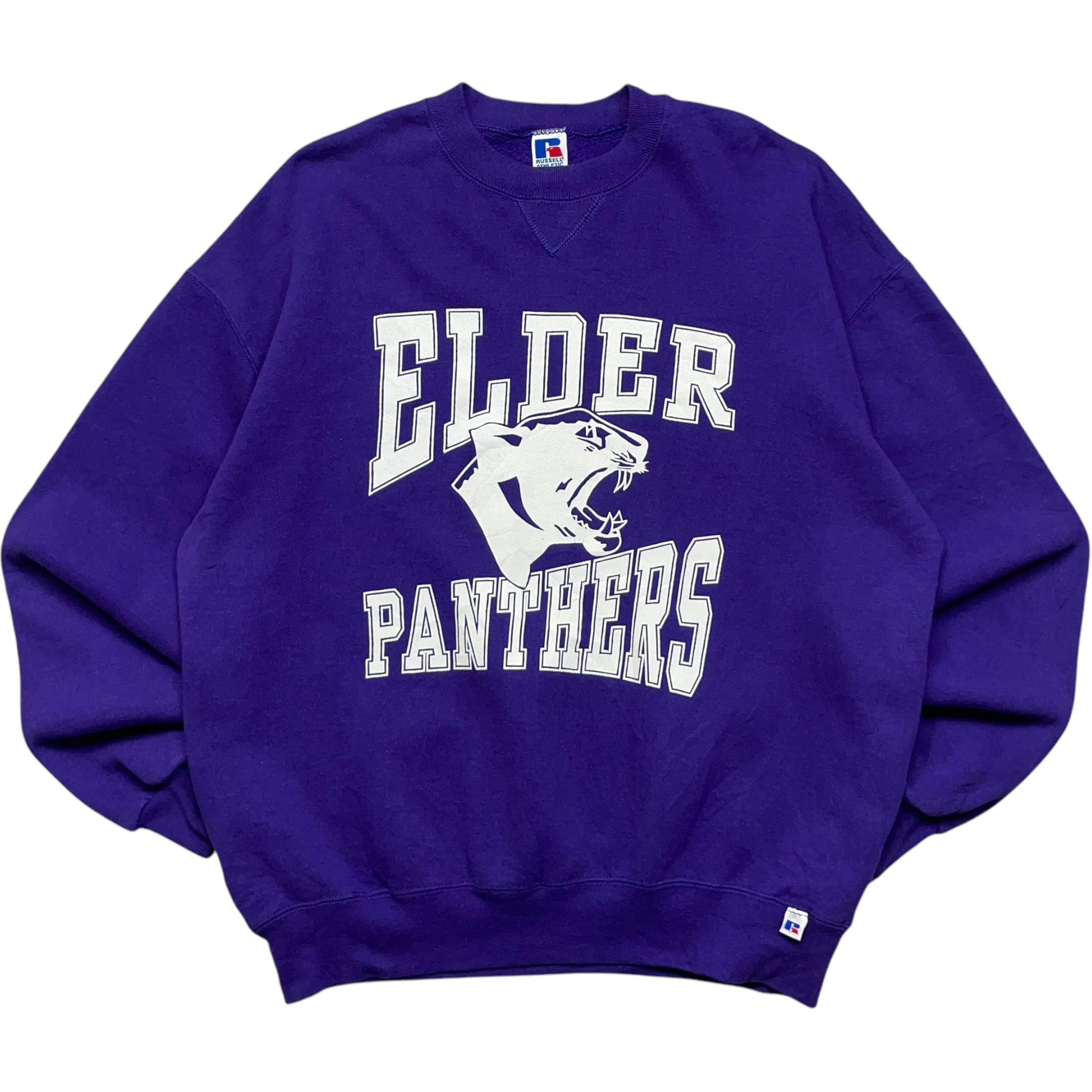 《XL》 russell athletic ラッセルアスレチック スウェットエルダーハイスクール プリント パープル USA製 90年代 vintage no.7062