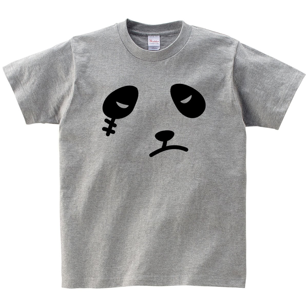 悪パンダ FC07 手描きおバカTシャツ おもしろ顔のデカ顔T おもしろtシャツ