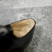 czech military punching design PVC leather shoes