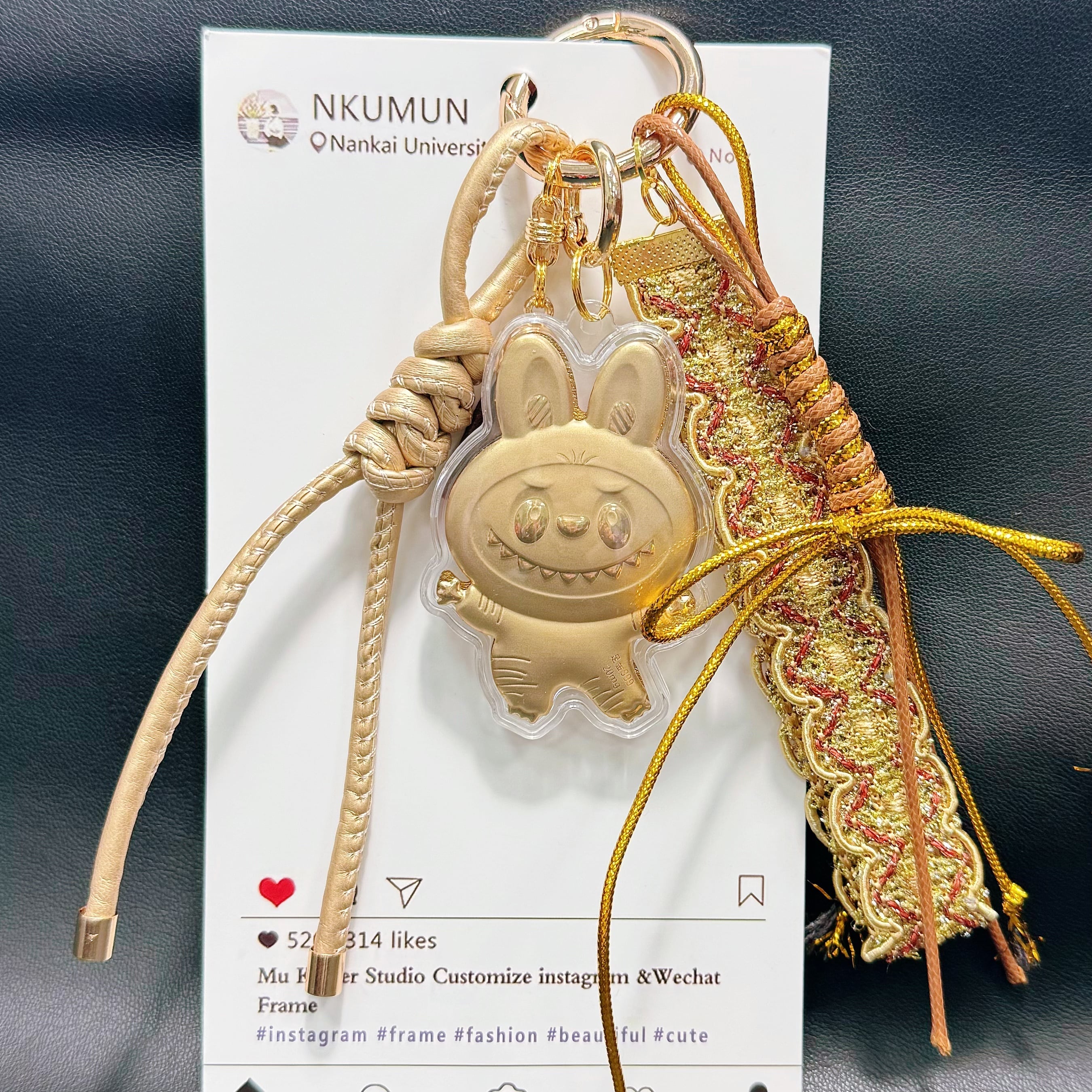 24K金製 20mg 新年限定「Labubu幸運キーホルダー」- 財運をもたらす