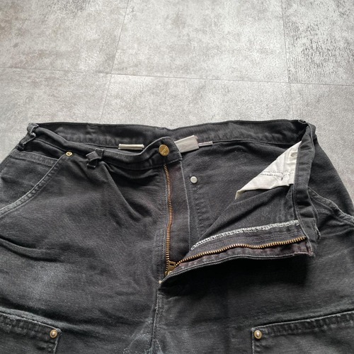 USA製 ブラック ダブルニー Carhartt B01-BLK 34×34 詳細写真7