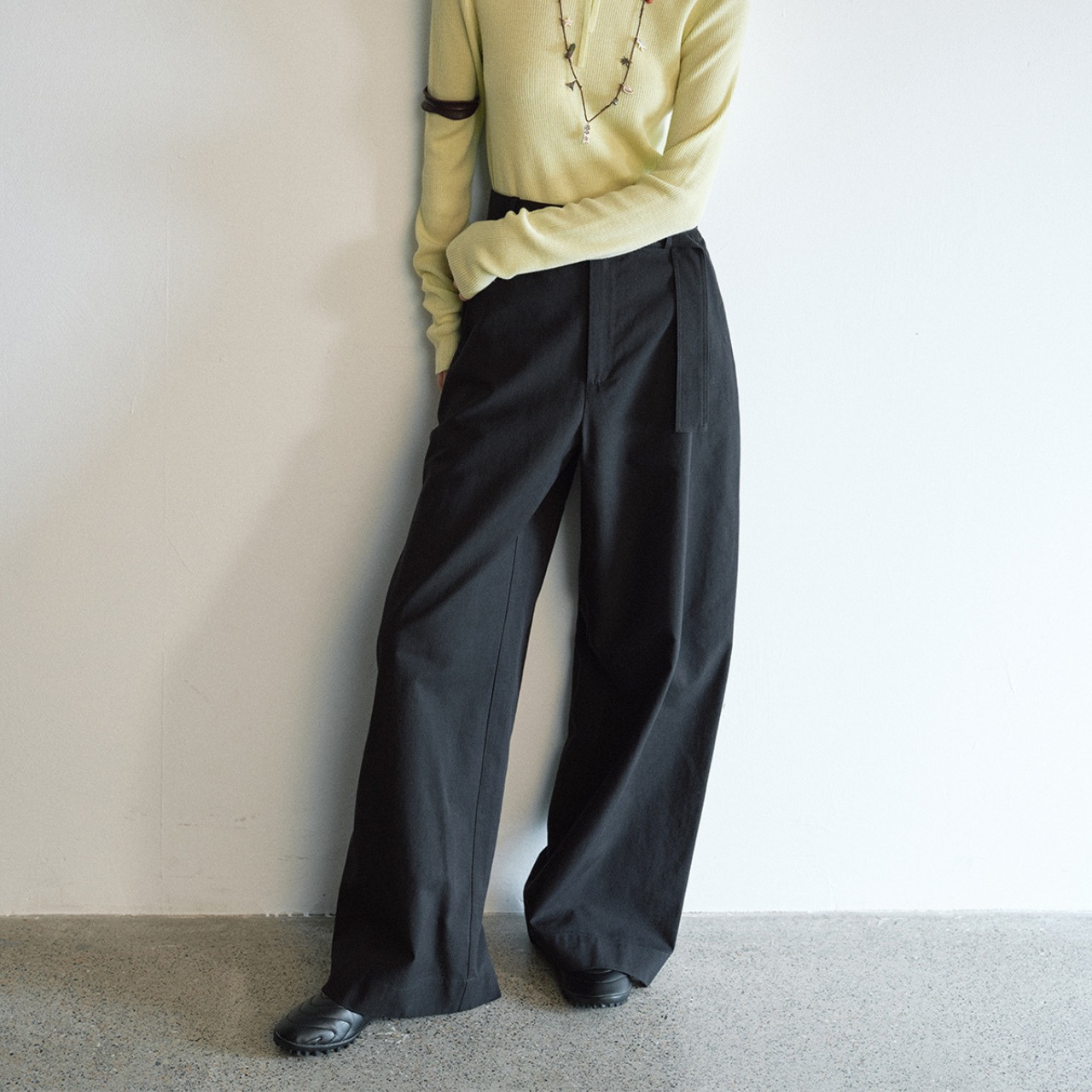 High Waist Wide Leg Pants【2color】   T3427