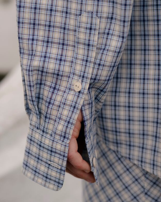 Baserange (ベースレンジ) CLAUDE SHIRT (BLUE CHECK) | H Nagano