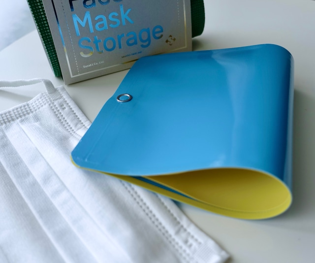 Face Mask Storage(マスクケース)　スカイブルー/イエロー