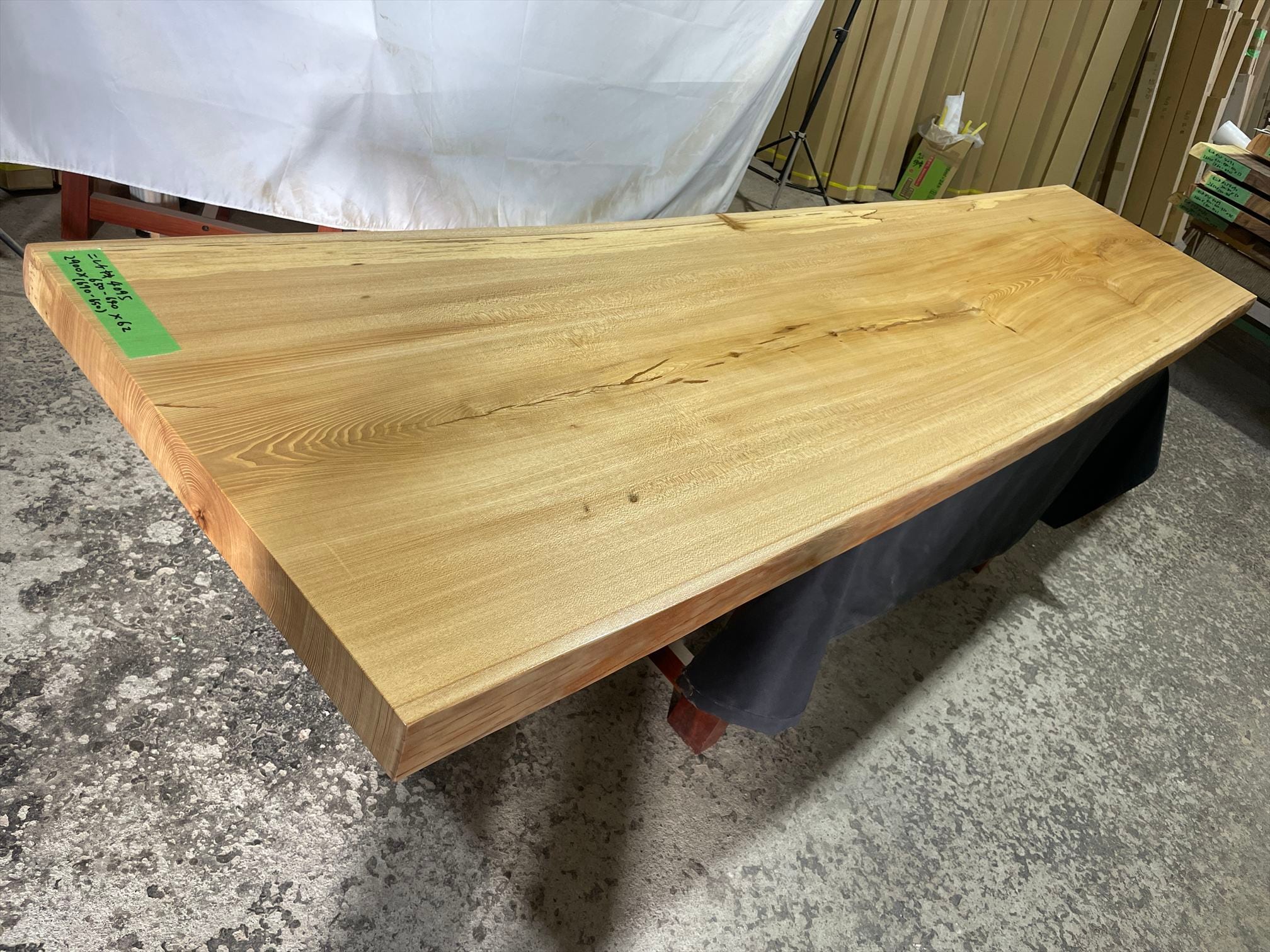 ニレケヤキ4095 欅 一枚板無垢 乾燥材 2900x650‐640x62mm カウンター