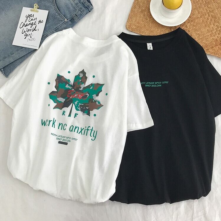 全2色 Tシャツ カットソー プリント カジュアル シンプル