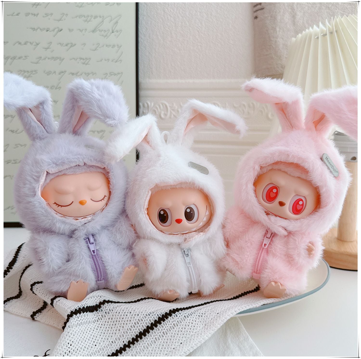 Labubu 1-4代用 かわいい うさ耳 帽子 ぬいぐるみ用 着せ替え