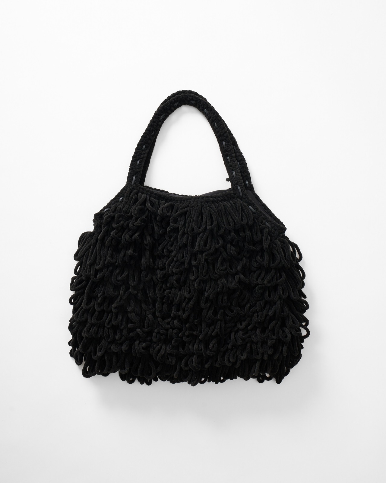 Thick Velvet Loop Monster Bag Hand Knit