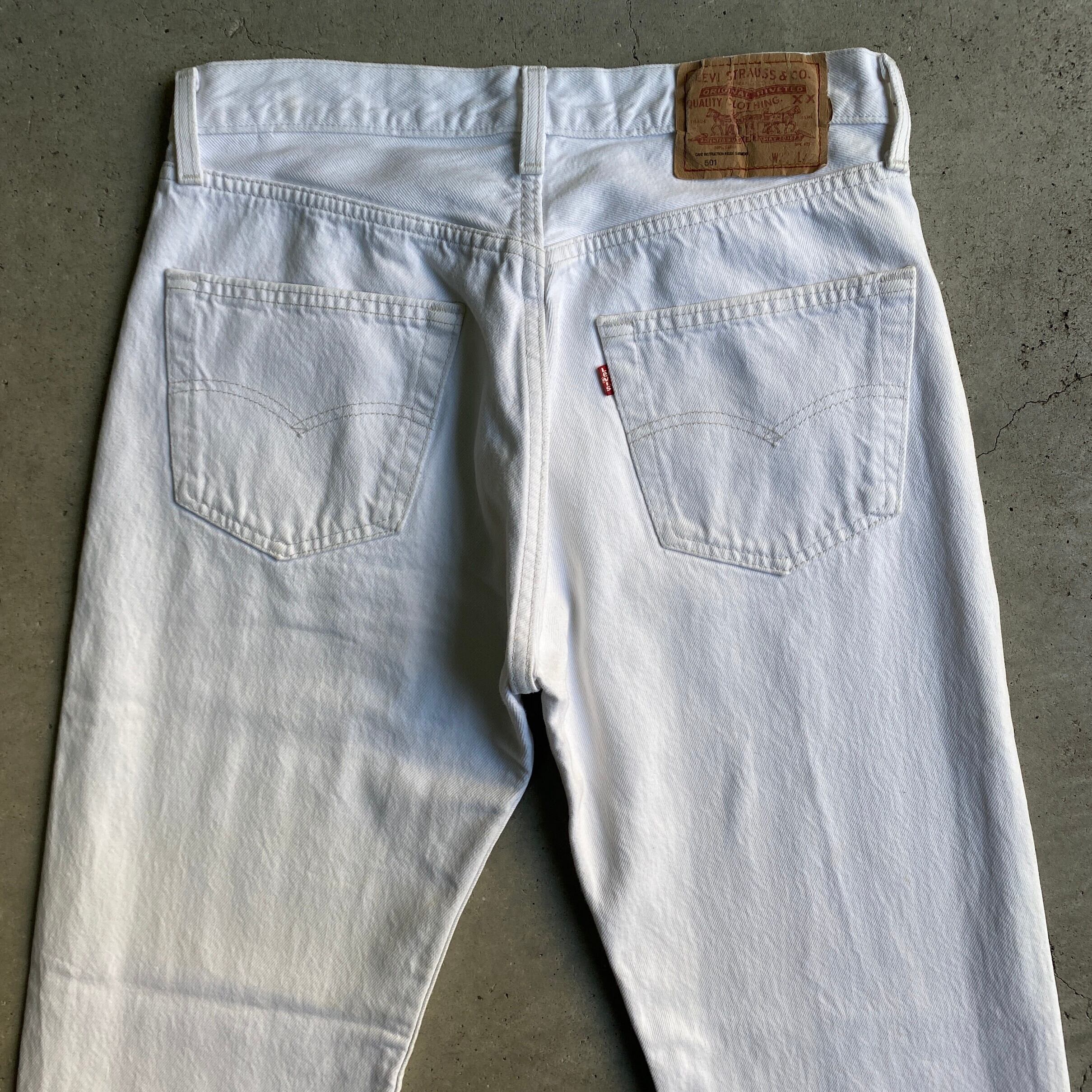 90年代 USA製 Levi's リーバイス 501 ストレート ホワイトデニムパンツ