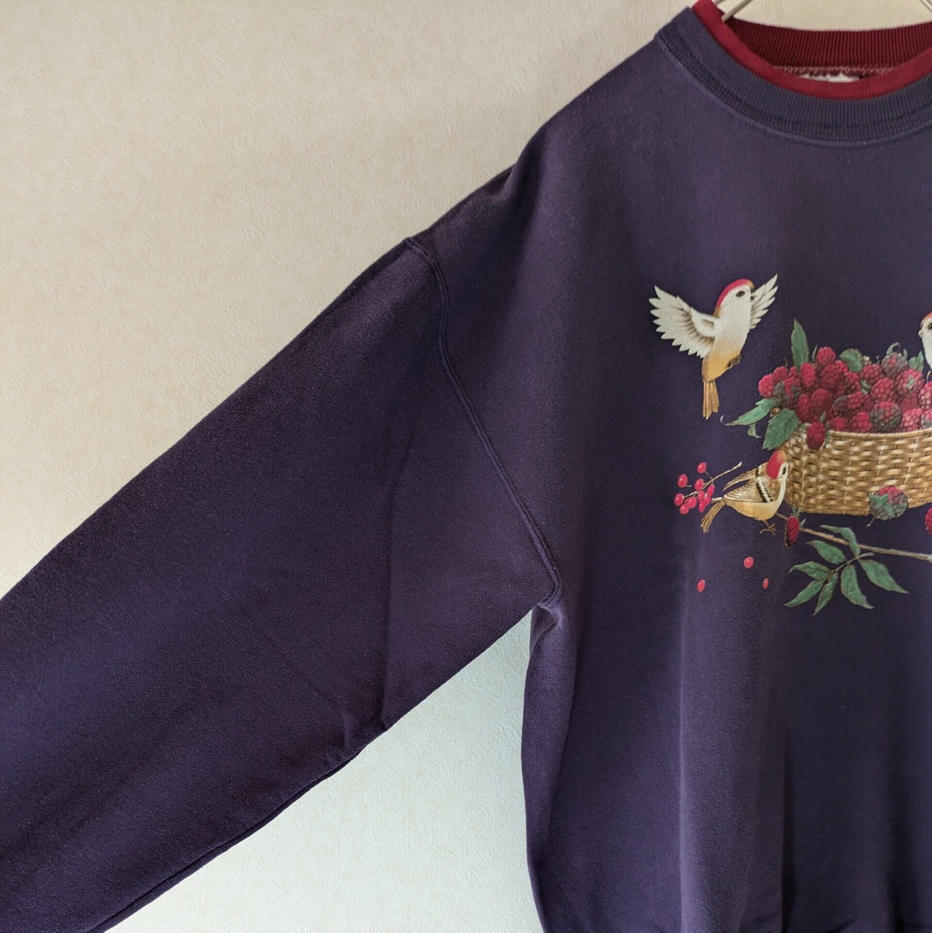 古着 ビンテージ 80s 鳥 bird 巣 可愛い トレーナー スウェット 美品 