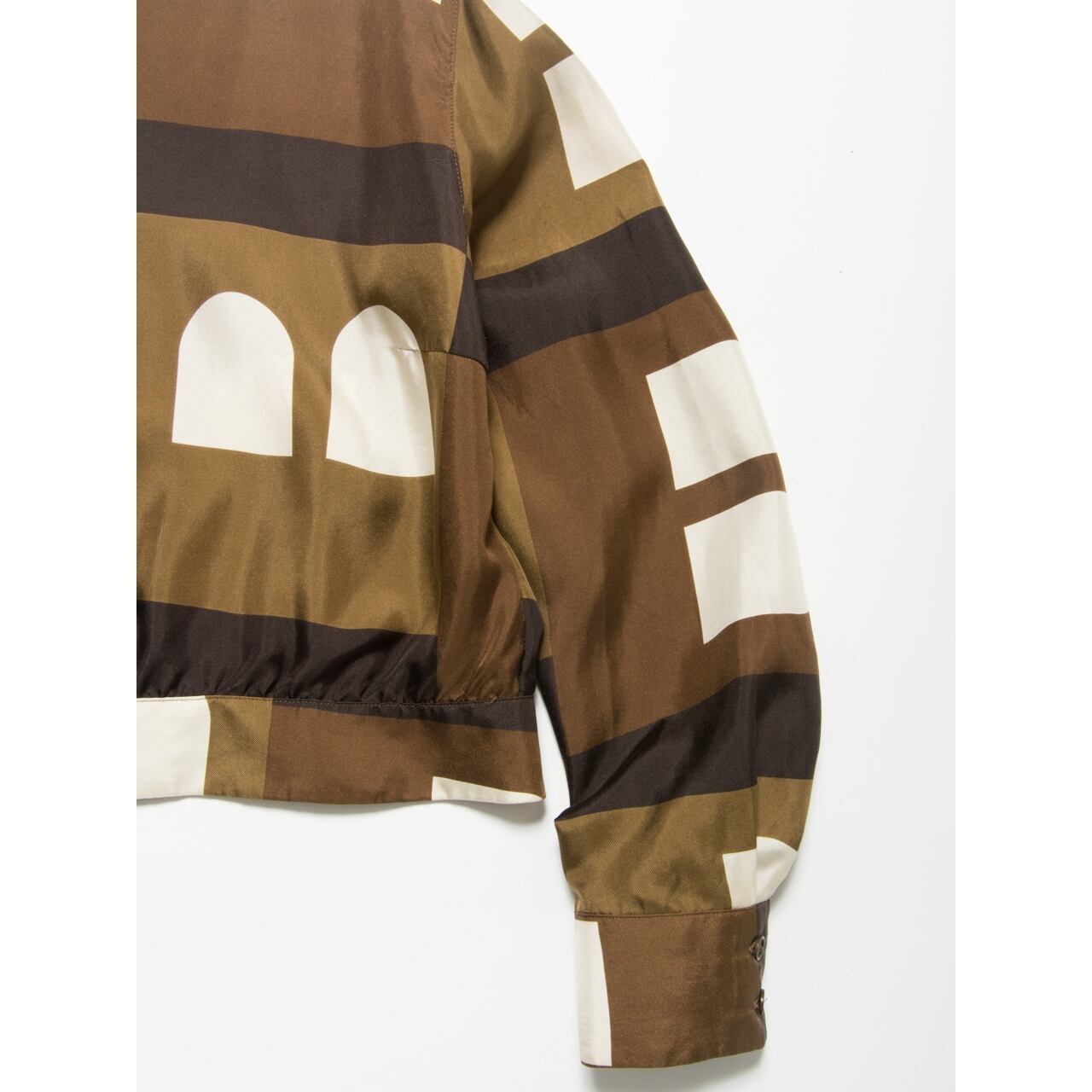 【BALLY】Made in Italy back open high neck silk blouse（バリー イタリア製バックオープンハイネックシルクブラウス）4d