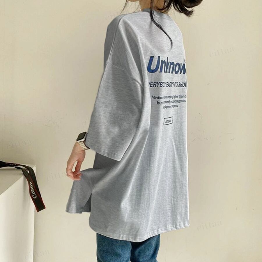 Y 2115 22春夏 Unknownオーバーサイズtシャツ グレー 0412 Cittaa チッタ 韓国レディースファッション通販 Y 2115 22春夏 Unknownオーバーサイズtシャツ グレー 0412 Cittaa チッタ 韓国レディースファッション通販