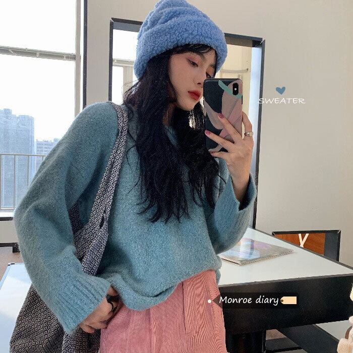 セーター スタイルルーズオータムウィンターニットトップス 秋物 冬物 モンロー11952622553