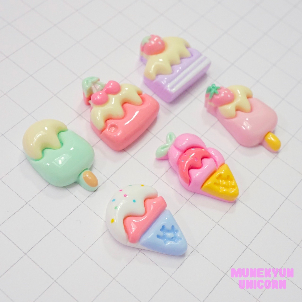 #D584【1個】ぷっくりデザート【6色展開】