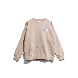 送料無料【HIPANDA ハイパンダ】男女兼用 クルーネック スウェット トレーナー UNISEX CREW NECK SWEAT SHIRT / KHAKI・BLACK