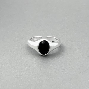 Black Enamel Ring #292