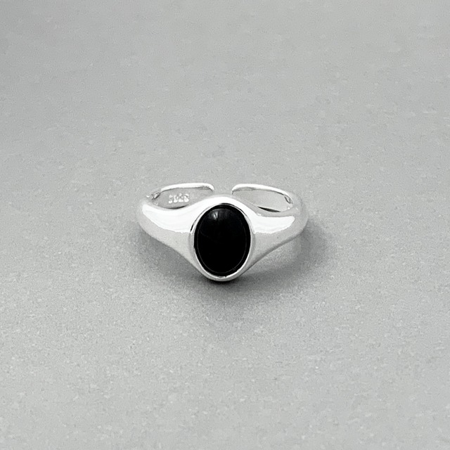 Black Enamel Ring #292
