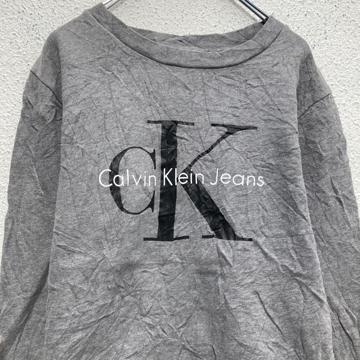 Calvin Klein Jeans プリント スウェット トレーナー XS グレー