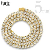 5mm 55cm  luxury tennis necklace gold テニスネックレス