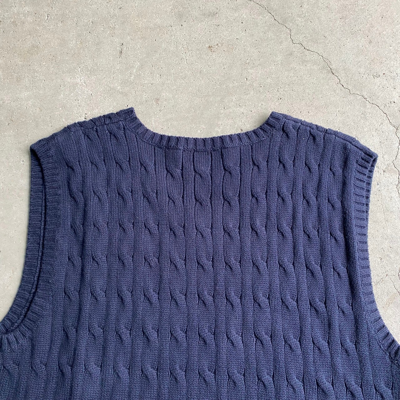 ポロ ラルフローレン コットンニットベスト メンズL相当 古着 Polo 