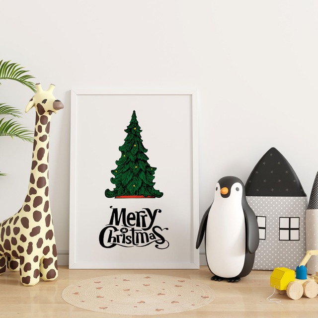 P140／星灯るツリー／A4～／アートポスター／インテリアポスター／おしゃれ