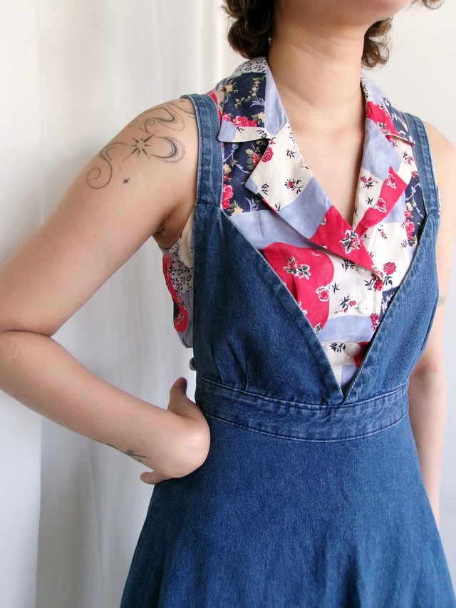 80‘s “Natalie LAUREN” patchwork pattern shirts dress | 80年代パッチワーク柄シャツワンピース