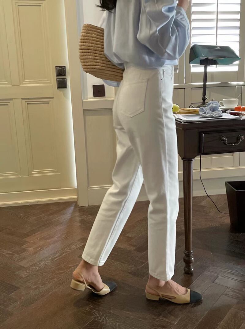 ジーンズ パンツ ハイウェストウェストスプリングサマーレディース 春物 夏物 ビッグFスモールZ韓国14381616918