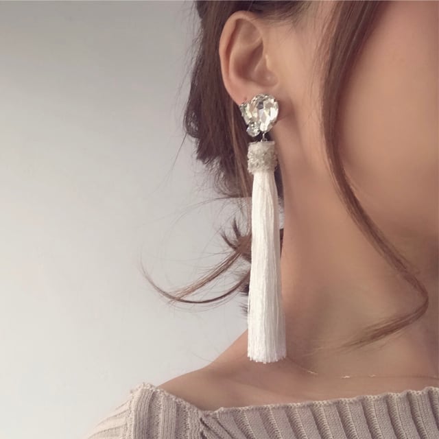 展示用】ホワイトドロップ イヤリング ピアス 【公式通販】
