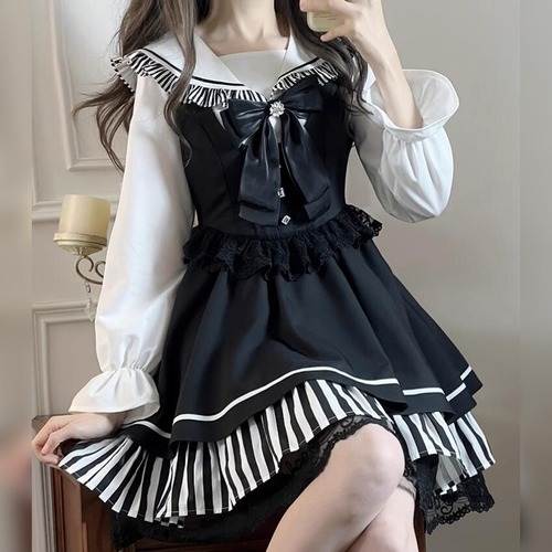 ゆめかわ♡ビジューリボン付きピアノモチーフセットアップ　set60★