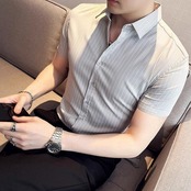 striped slim casual shirt 00110