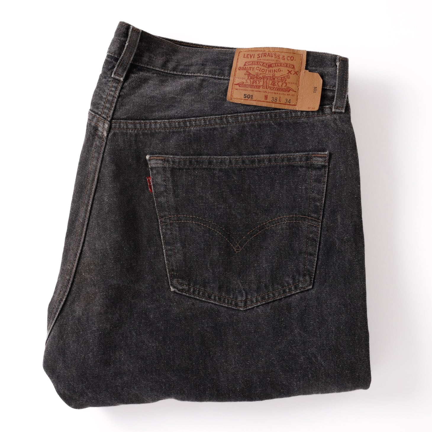 極美品】90s Vintage Levi's 501 先染め ブラックデニム W38 実寸W37