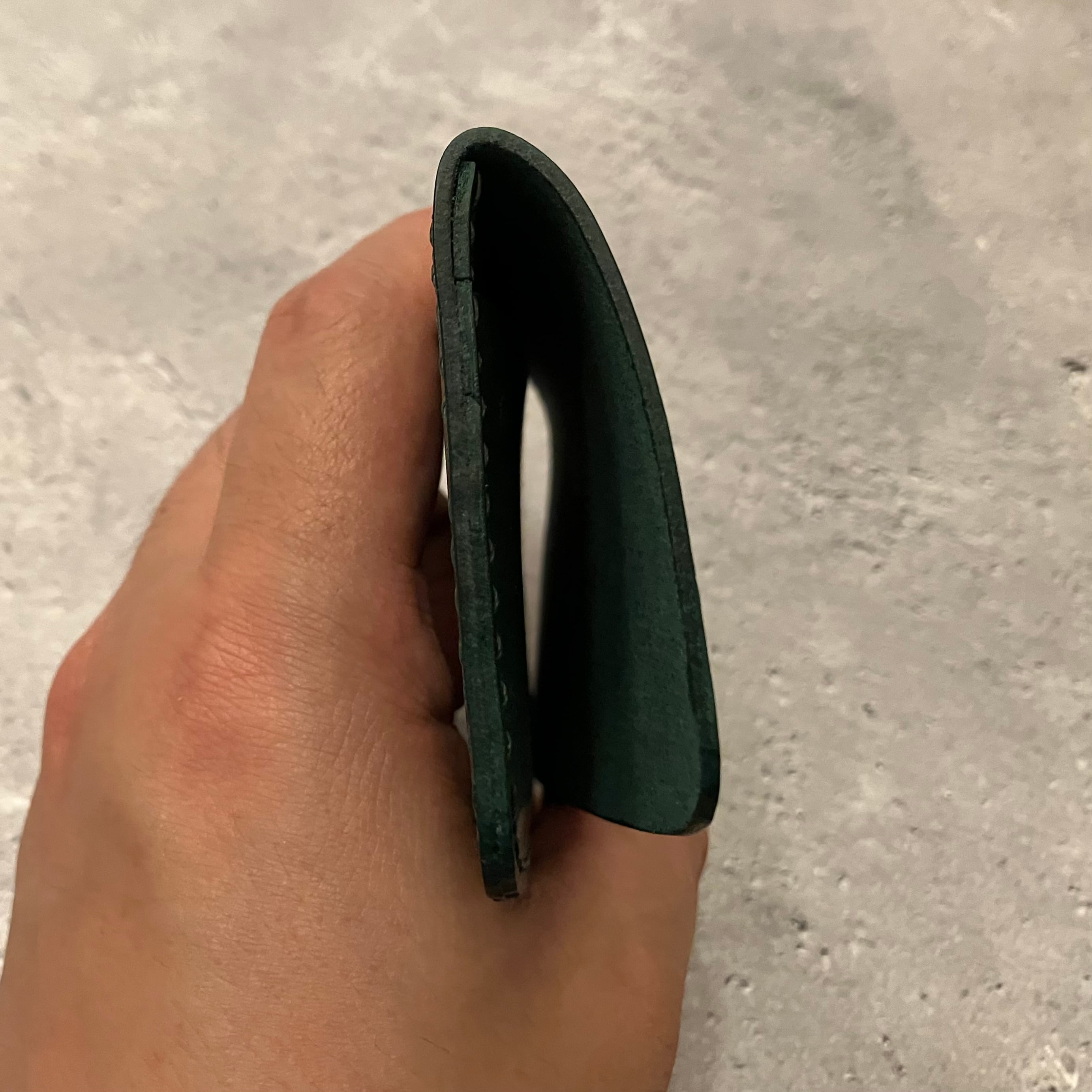CARD CASE】薄い名刺入れ ダークグリーン | 革財布・革小物の