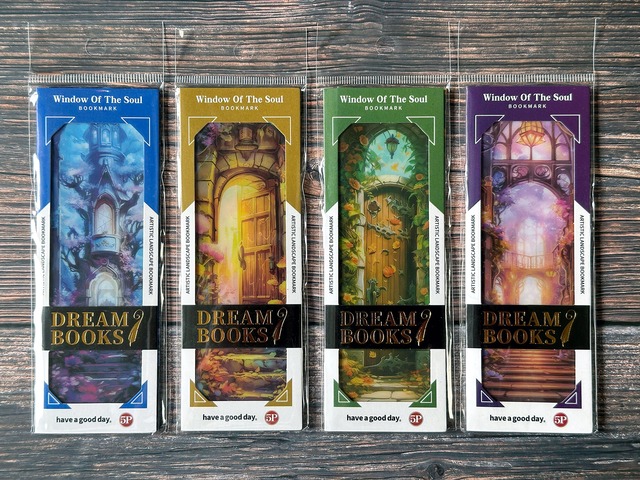 ファンタジー世界への扉のブックマークセット　5枚入り　梦之书・心灵之窗（Dream Book・Window to the Soul）シリーズ【美好的一天(have a good day)】[HG-26]