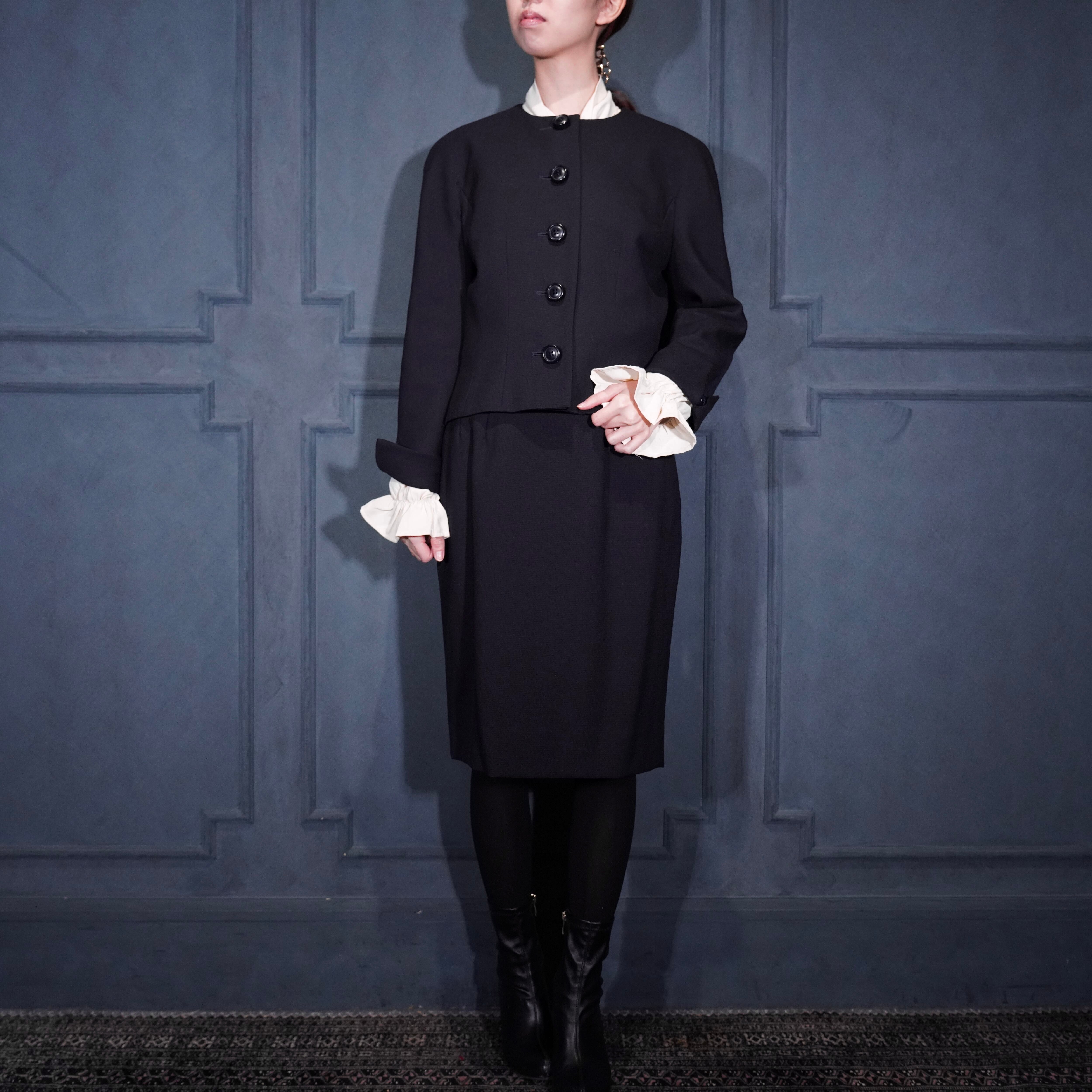 クリスチャンディオール　セットアップ　スーツスカート Christian Dior NO COLLAR DESIGN SKIRT SET UP SUIT/クリスチャン