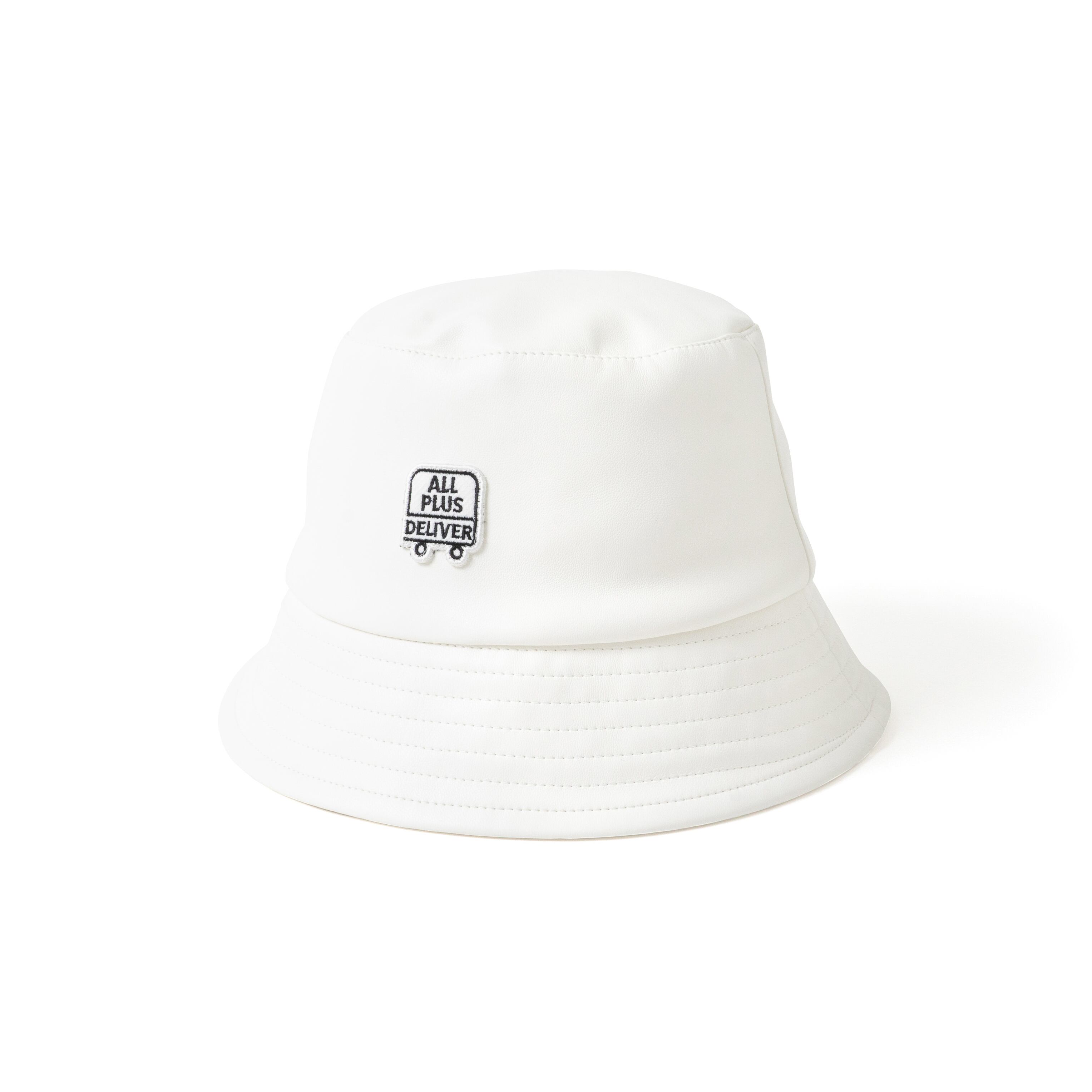 ALPSDR LOGO PATCH BUCKET HAT / WHITE
