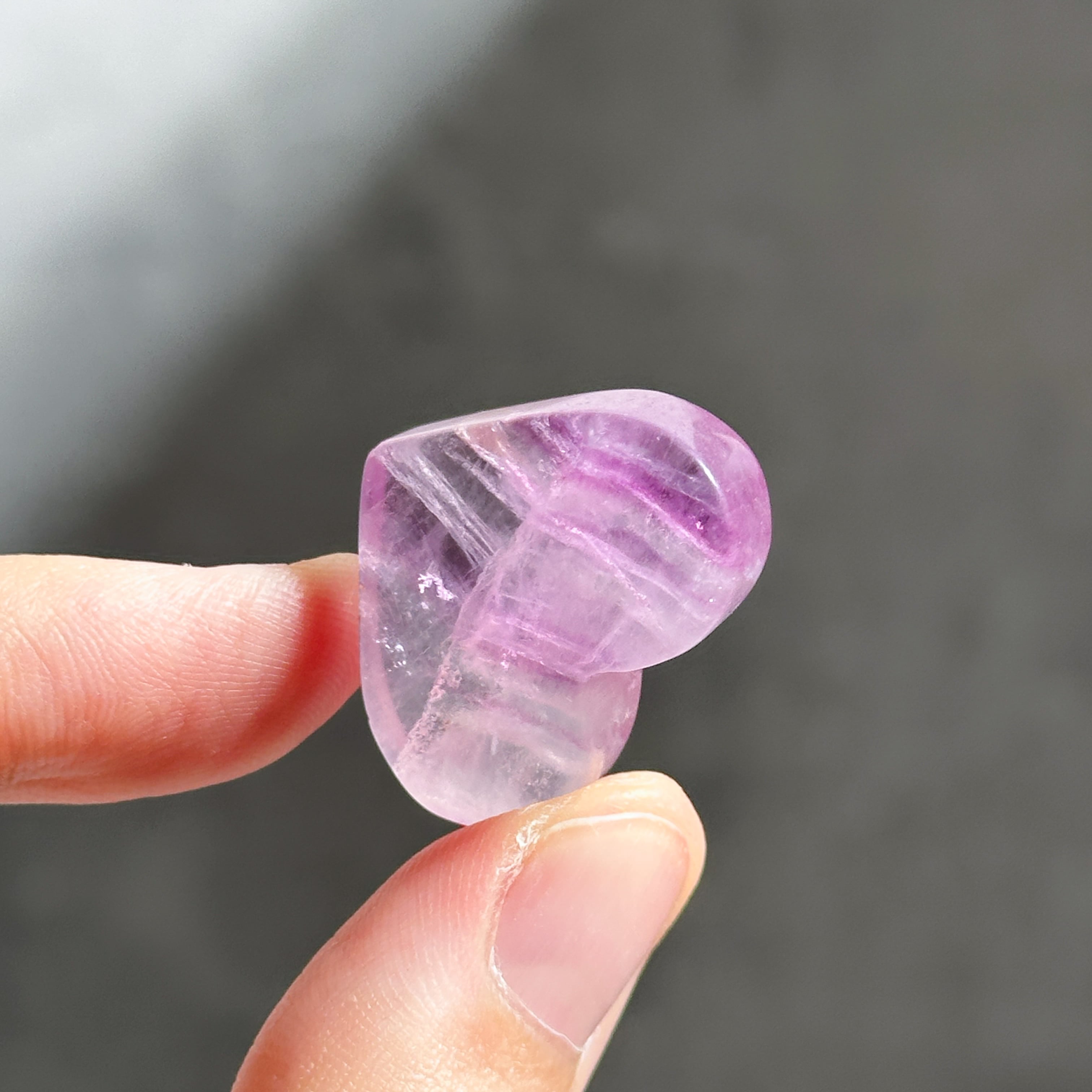 レインボーフローライト ハート 3個set 01◇ Rainbow Fluorite