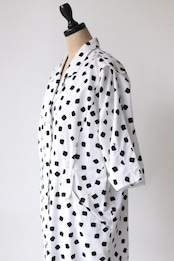80's mood square dot shirt dress