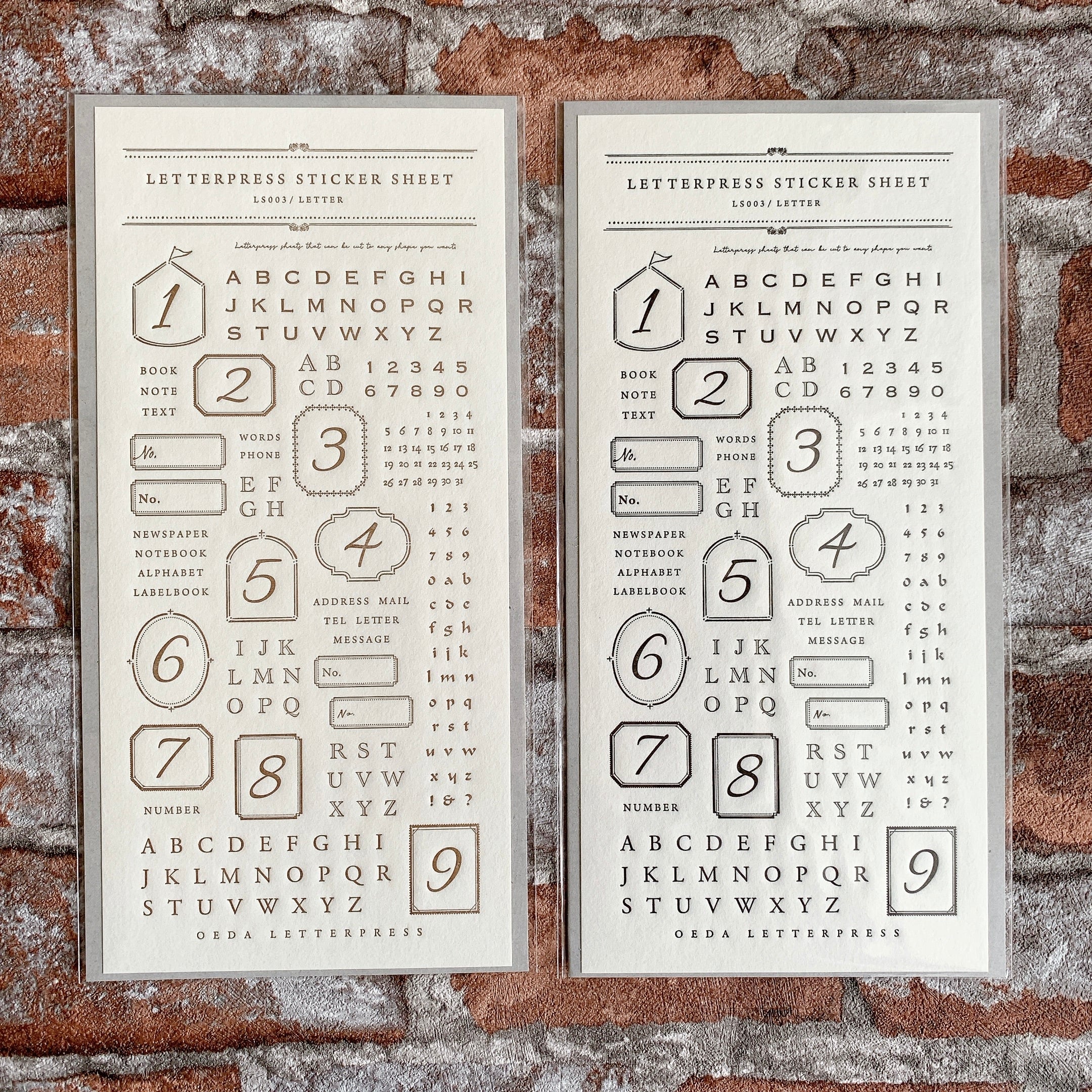 sticker sheet【LETTER】ステッカーシート 活版印刷 大枝活版室　