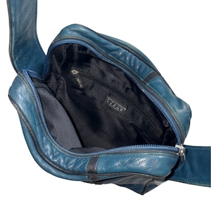 vintage LOEWE blue green leather shoulder bag